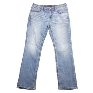 BKE Tyler Straight Jeans Mens 36x32 Blue Medium Wash Stretch Denim Casual Pants